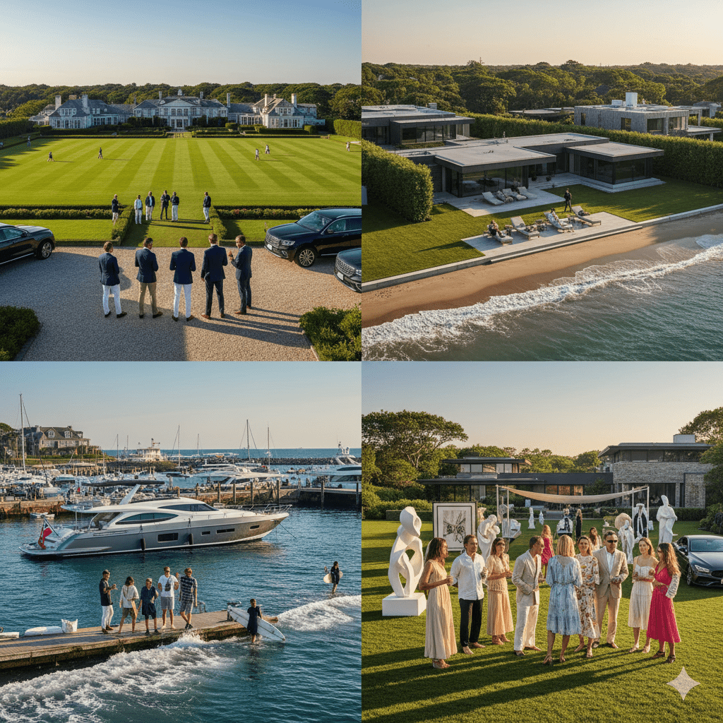 Hamptons neighborhoods social demographics showing different wealth tribes and professional networks across locations