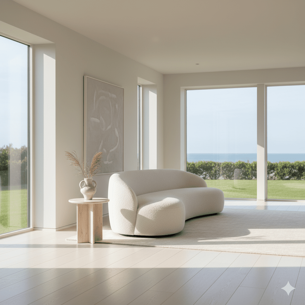 Minimalist luxury interior showcasing quiet elegance and intentional design