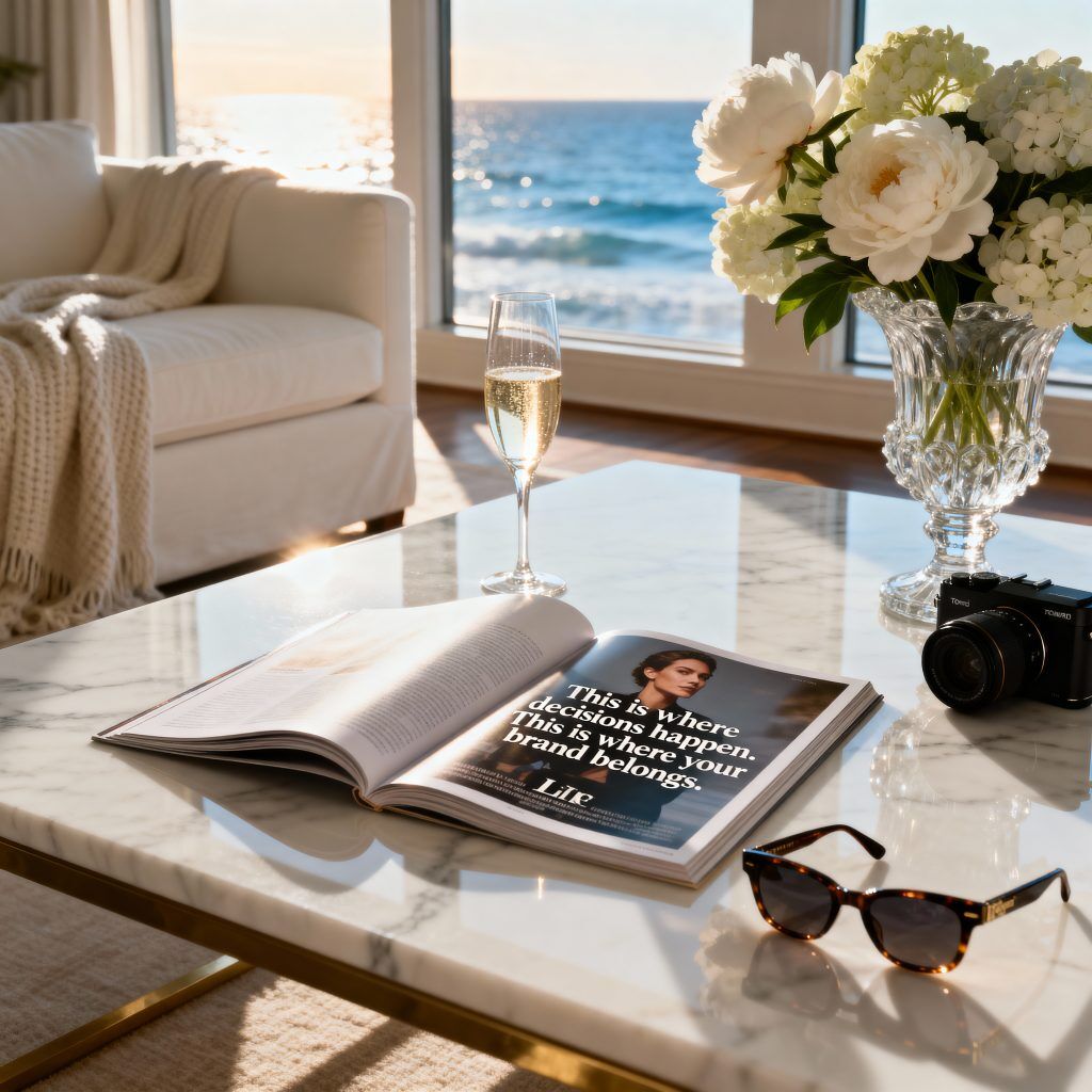 Premium magazine distribution Hamptons luxury publication coffee table Social Life Magazine oceanfront estate