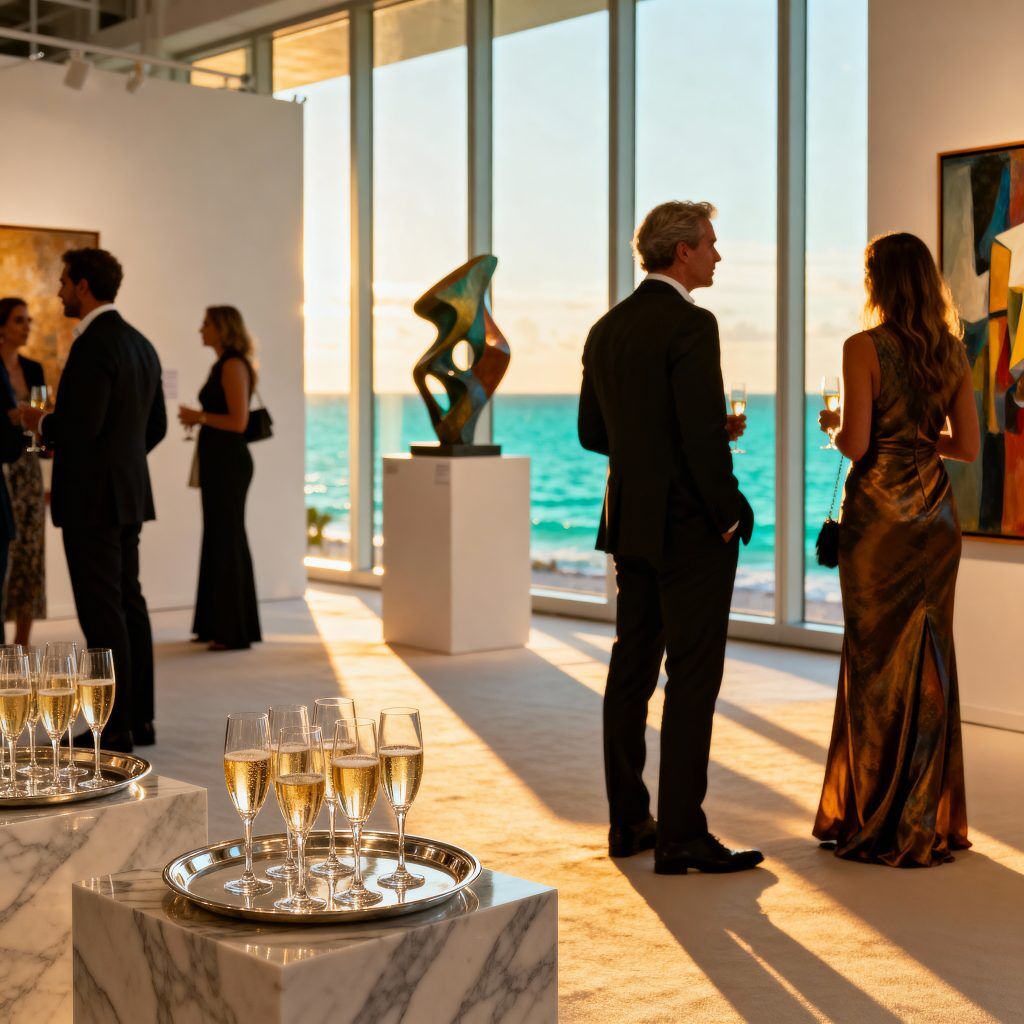 Art Basel Miami Beach 2025 VIP collectors viewing contemporary art installations