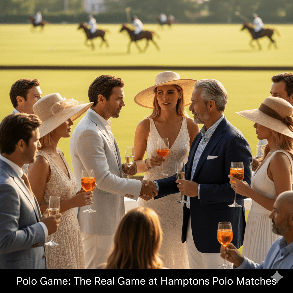 Rich Men Shaking Hands at Polo Game in the Hamptons