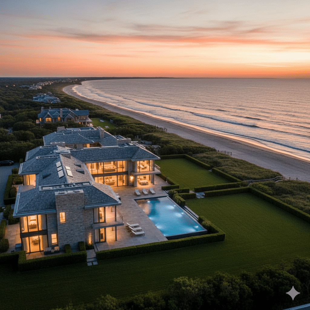 Luxury Hamptons oceanfront estate representing wholesale real estate investment opportunity