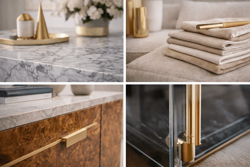 Luxurious textures and materials in harmony